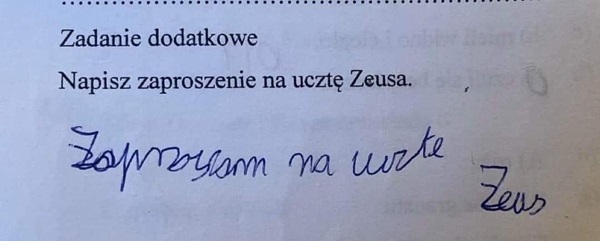 Zaproszenie na ucztę Zeusa